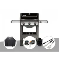 barbecue gaz weber spirit ii e-310 + plancha + housse + thermomètre igrill 3 + kit ustensiles 3 pièces better