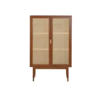 hogarn - armoire 2 portes en bois et cannage - couleur - bois foncé 180121