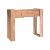vidaxl table console 90x35x75 cm bois de teck solide 287896