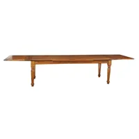 table à rallonge bois massif de tilleul, avec finition noyer l250xpr100xh80 cm