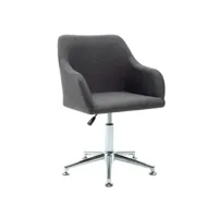 chaise avec accoudoirs pivotante tissu gris foncé et métal chromé isus - lot de 2
