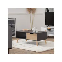 table basse avec tiroir style scandinave grise freja