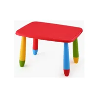 table enfant rectangulaire rouge, en plastique, l:73 cm x f:58 cm x h:48 cm