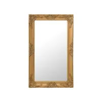 miroir mural style baroque  miroir déco pour salle de bain salon chambre ou dressing 50x80 cm doré meuble pro frco40407