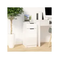 armoire de bureau blanc brillant 33,5x50x75cm bois d'ingénierie