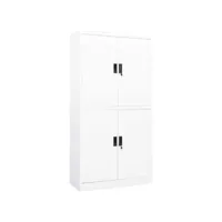 vidaxl armoire de bureau blanc 90x40x180 cm acier