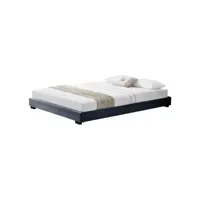 lit pour adultes cadre de lit moderne mdf plastique rembourré avec toile de lin gris foncé 200cm x 140 cm corium