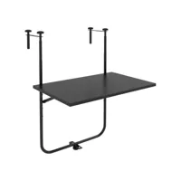 table de balcon suspendue hauteur réglable métal noir