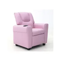 mini fauteuil relax itchi relevable manuellement matière pu couleur rose, idéal pour un salon confortable