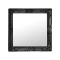 miroir mural style baroque  miroir déco pour salle de bain salon chambre ou dressing 60x60 cm noir meuble pro frco58278
