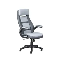 eneko - fauteuil de bureau simili cuir coloris gris et noir