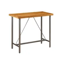 table de bar table haute  table de cuisine teck recyclé massif 120 x 58 x 106 cm meuble pro frco86792