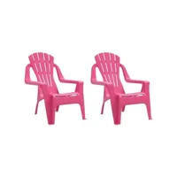 lot de 2 chaises de jardin pour enfants -  chaises d'extérieur - fauteuils de jardin rose 37x34x44 cm pp togp93878