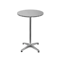 table de bar - table haute hombuy - bistrot aluminium - réglable en hauteur - 2 en 1 - 70-110 cm