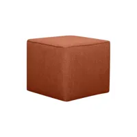 pouf design carré en tissu brique pave