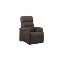 fauteuil relax électrique brun - softy - l 80 x l 90-165 x h 107-80 cm - neuf