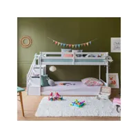 lits superposés pour enfants 190x90cm blanc celestine