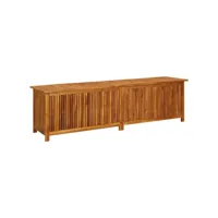 coffre boîte meuble de jardin rangement 200 x 50 x 58 cm bois d'acacia solide helloshop26 02_0013018