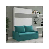 armoire lit escamotable bermudes sofa blanc bandeau gris canapé bleu 140*200 cm 20100996212