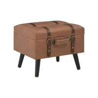 banquette pouf tabouret meuble tabouret de rangement 40 cm marron synthétique helloshop26 3002173