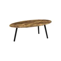 table basse de style élégant pour salon table avec pieds solides en bois mdf revêtu pvc 110 x 60 x 40 cm effet bois foncé noir [en.casa]