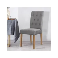 lot de 2 chaises cecil tissu gris