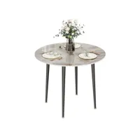 table à manger ronde en marbre tables de cuisine en marbre et métal 80x80x76cm