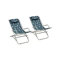 lot de 2 chaises à bascule fauteuils à bascule  fauteuils de relaxation acier motif de feuilles meuble pro frco66276