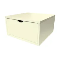 cube de rangement bois 50x50 cm + tiroir  ivoire cube50t-iv