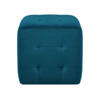 vidaxl 2 pcs tables de chevet bleu 30x30x30 cm tissu velours 249016