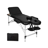 tectake table de massage portable pliante à 3 zones avec cadre en aluminium 401045