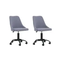 clicnbuy - chaises de cuisine - chaises pivotantes de salle à manger 2 pcs gris clair tissu
