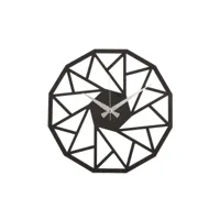 epikasa horloge géométrique 7 - mur - entrée, séjour, chambre, bureau - noir, argent en métal, 50x1,5x50 cm am8681847262527