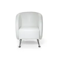 fauteuil lounge fauteuil club st. lucia en similicuir blanc hjh office