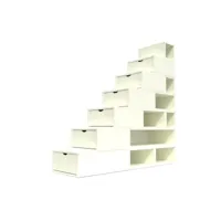 escalier cube de rangement hauteur 175 cm  ivoire esc175-iv
