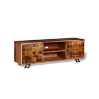 meuble télé buffet tv télévision design pratique bois massif de sesham 120 cm helloshop26 2502178