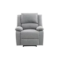 relaxxo - fauteuil relaxation 1 place leo en tissu - gris clair