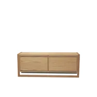 newest - meuble à chaussures 2 compartiments en bois l120cm - couleur - bois clair
