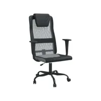 chaise de bureau gris et noir tissu en maille et similicuir