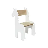 chaise enfant licorne blanche et bois - blanc