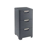 curver armoire à tiroirs style 3x14l anthracite