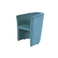 fauteuil cabriolet confort velours turquoise tisso 209