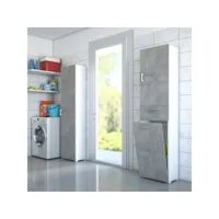 armoire à linge colonne de salle de bain grise peu encombrante