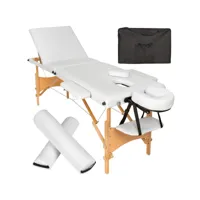 tectake table de massage portable pliante à 3 zones rouleaux de positionnement et le sac de transport compris 404749