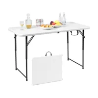 costway table pliante, table de pique-nique avec 3 hauteurs réglables, table de salle à manger portable pour camping, fête