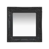 miroir mural style baroque  miroir déco pour salle de bain salon chambre ou dressing 40x40 cm noir meuble pro frco16210