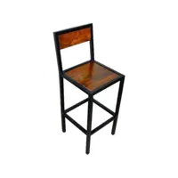 factory - chaise haute en acier et bois 75 cm