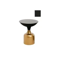 table d'appoint ronde moderne misira h50cm métal noir et or