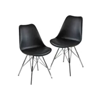 finebuy chaise de salle à manger lot de 2 plastique métal design scandinave  chaise cuisine avec dossier  chaise rembourrée capacité de charge maximale 110 kg