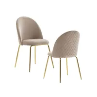 finebuy chaise de salle à manger lot de 2 velours / métal design scandinave  chaise cuisine avec dossier  chaise rembourrée capacité de charge maximale 110 kg